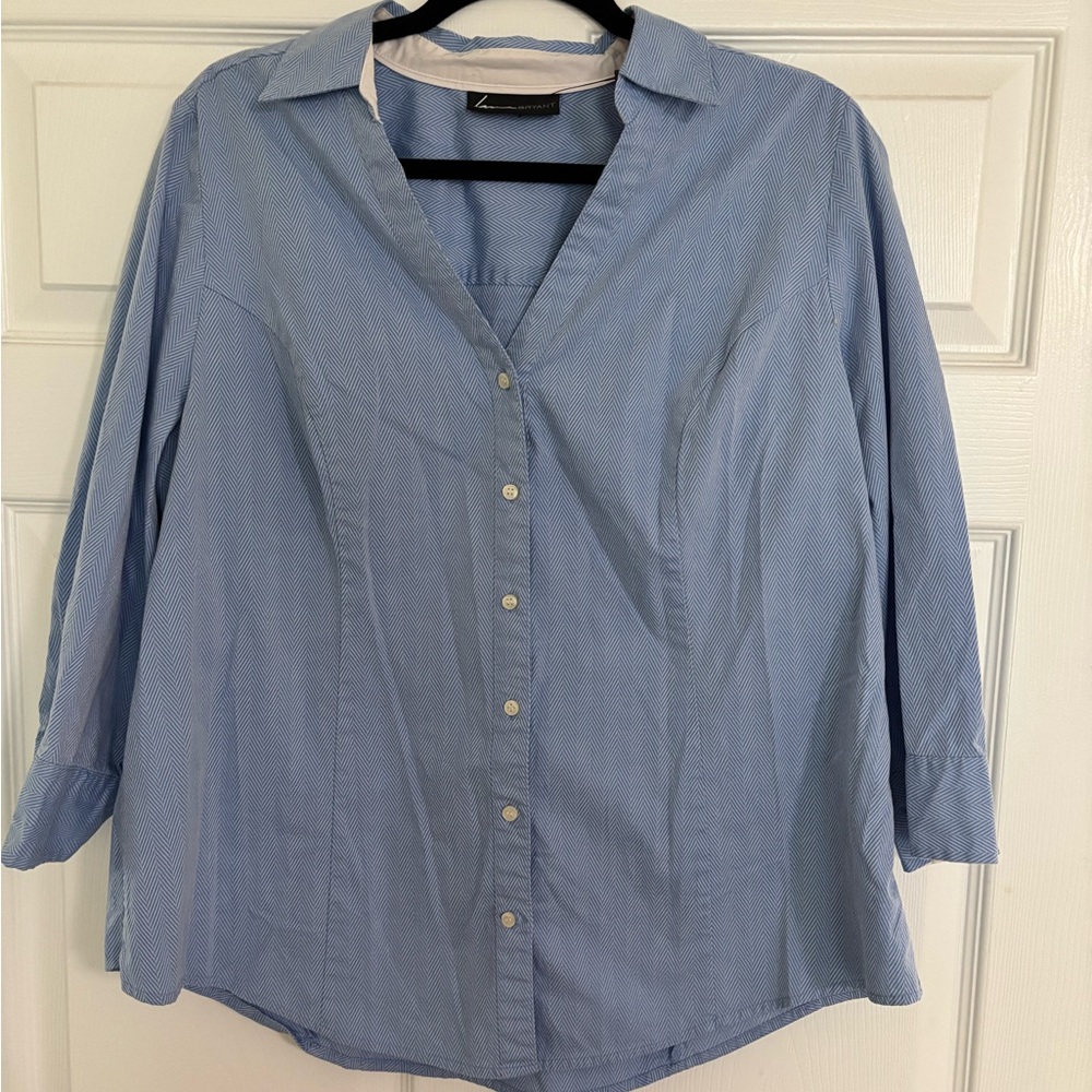 Lane Bryant Light Blue Button-Down Blouse